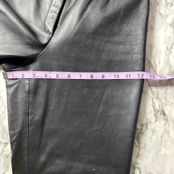 90s Mixit Leather Pants Womens Size 6 Waist 28" Straight Leg Soft Structured - Picture 7 of 13